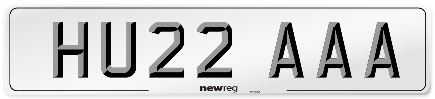 HU22 AAA Number Plate from New Reg
